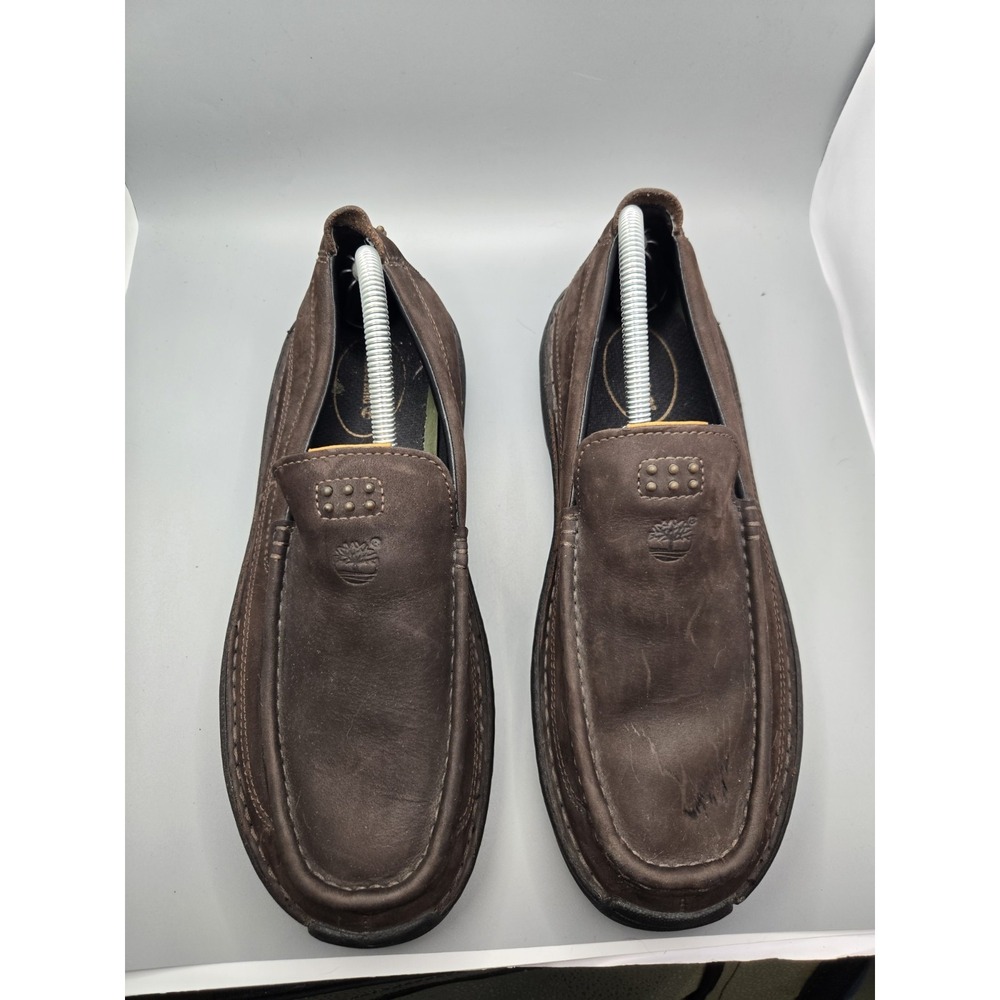 Timberland Men's 8.5 M Brown Leather Slip On Loafers Moc Toe Driving Shoes 79509 - Picture 8 of 9